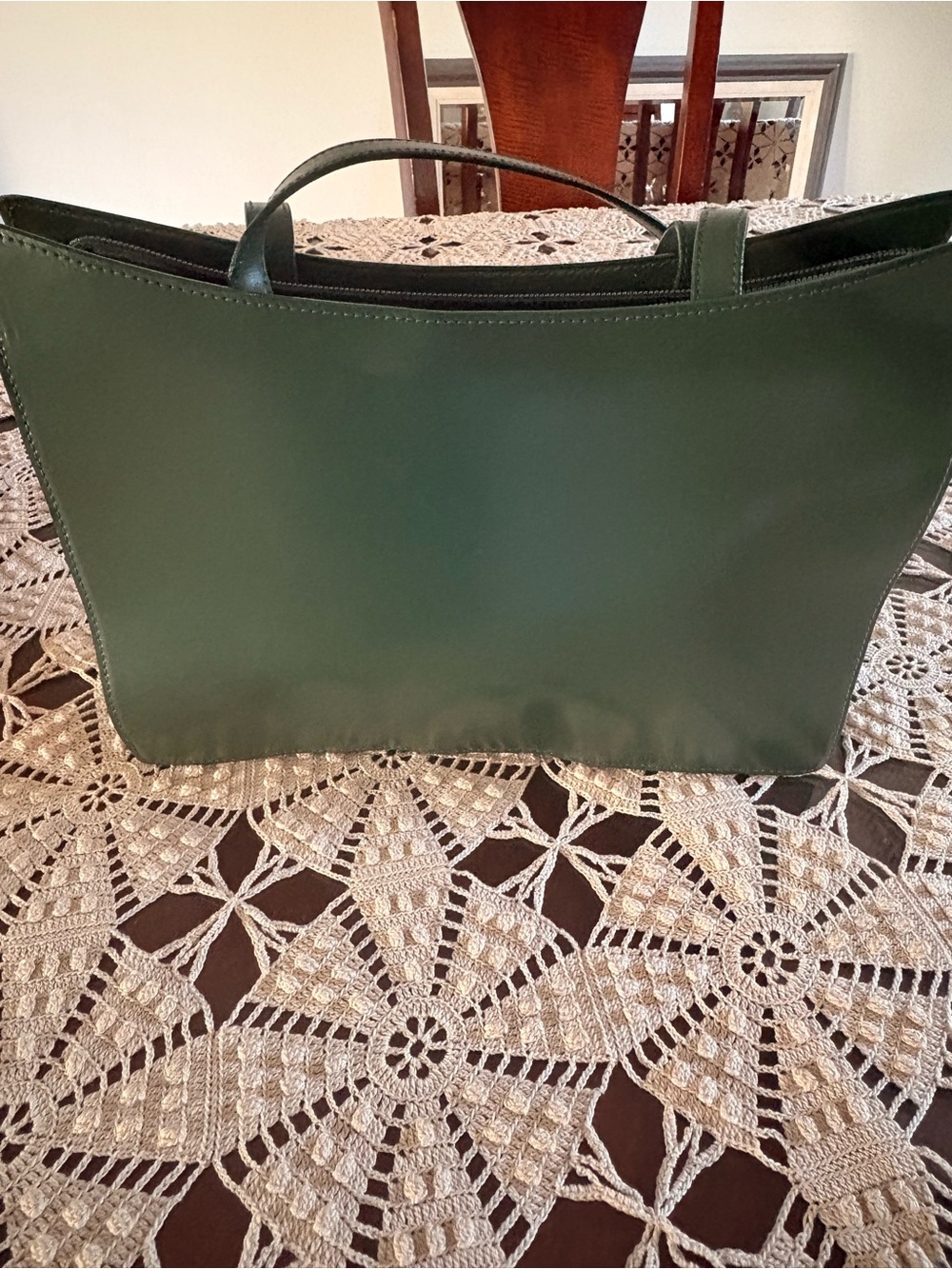 Vintage Ivan Cipriani Italy Green Leather Shoulder Bag Tote Purse Made In Italy